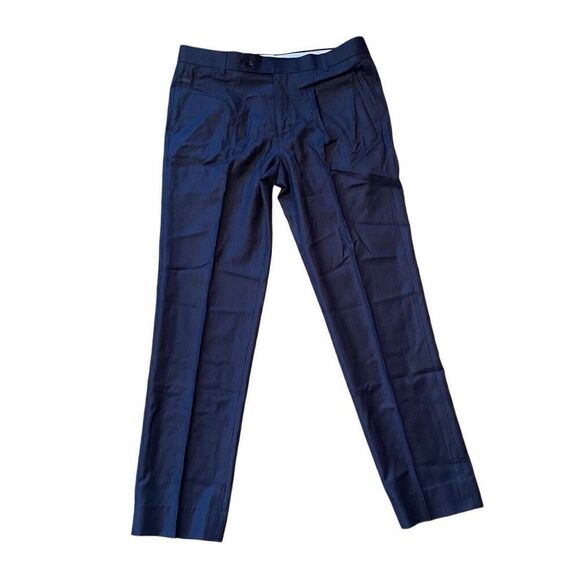 FRENCH CROWN | black with gray stripe dress pants NEW 32 - Picture 1 of 7